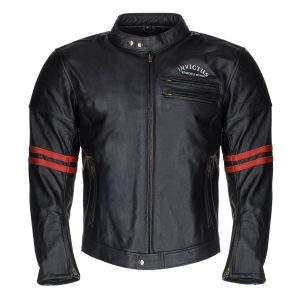 vintage-style leather cafe racer jacket