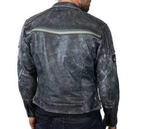 chaqueta de moto de cuero envejecido vintage
