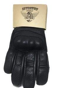 Guantes de moto de cuero perforado