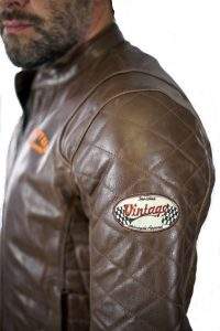 Vintage retro leather motorcycle jacket