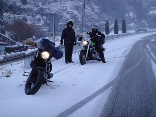 De ruta en moto en invierno