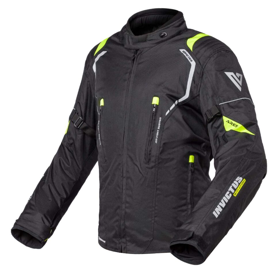 Chaqueta de moto negro fluor Invictus Ares
