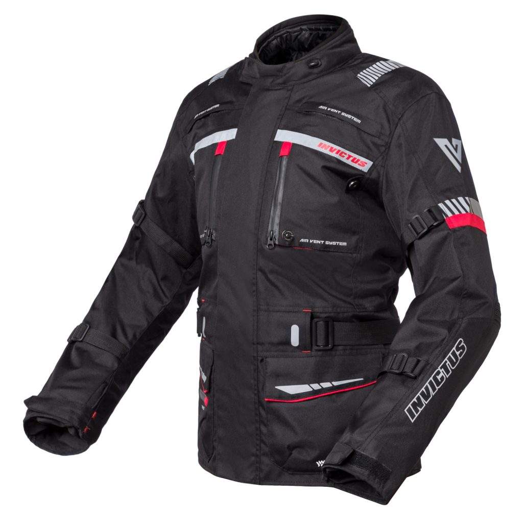 Chaqueta de moto de cordura tricapa roja