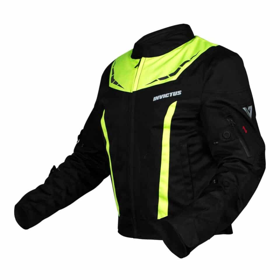 Chaqueta corta de moto hombre Invictus Atlas Black Fluo Chaqueta corta de moto hombre Invictus Atlas Black Fluo