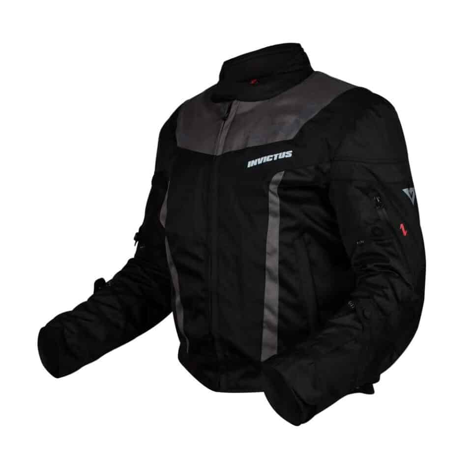 Chaqueta corta de moto hombre Invictus Atlas Black Grey Chaqueta corta de moto hombre Invictus Atlas Black Grey